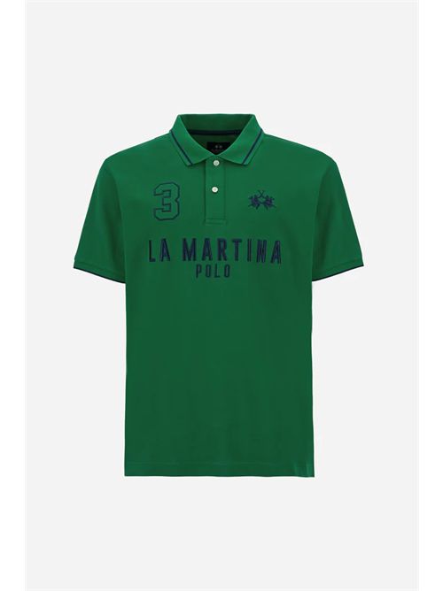 Polo uomo manica corta in piquet stretch Iconic - Yeshayahu LA MARTINA | MCP320PK001/03049